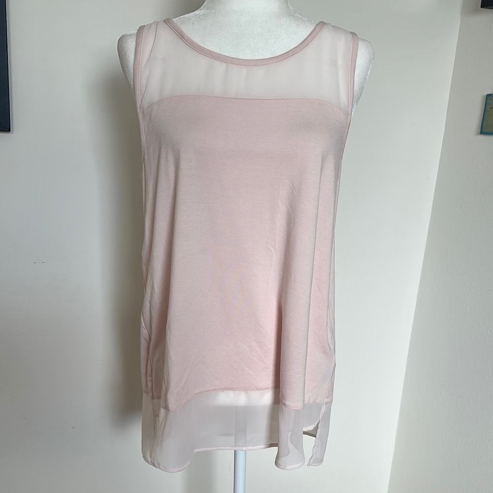 Sheer Pink Sleeveless Top
